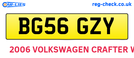 BG56GZY are the vehicle registration plates.