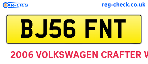 BJ56FNT are the vehicle registration plates.