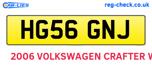 HG56GNJ are the vehicle registration plates.