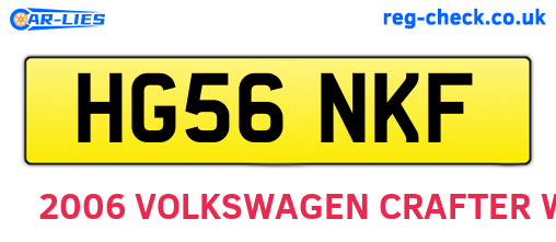 HG56NKF are the vehicle registration plates.