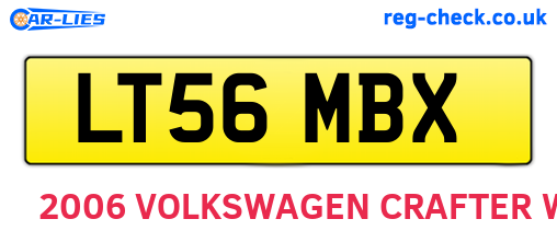 LT56MBX are the vehicle registration plates.