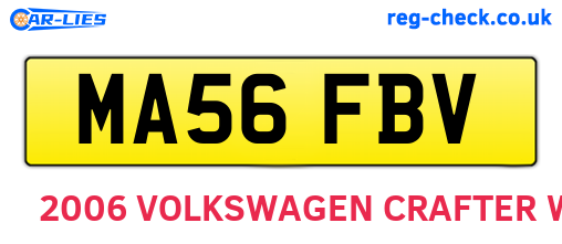 MA56FBV are the vehicle registration plates.