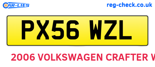 PX56WZL are the vehicle registration plates.