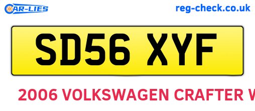 SD56XYF are the vehicle registration plates.