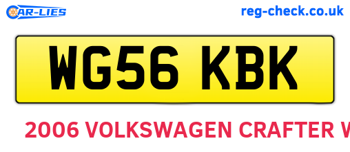 WG56KBK are the vehicle registration plates.