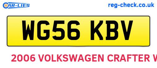 WG56KBV are the vehicle registration plates.