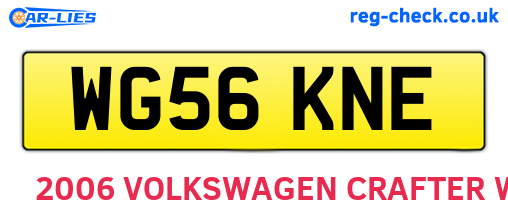 WG56KNE are the vehicle registration plates.