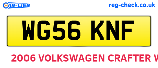 WG56KNF are the vehicle registration plates.