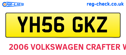 YH56GKZ are the vehicle registration plates.