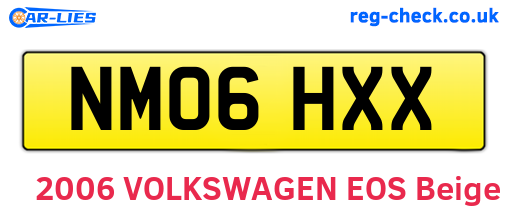 NM06HXX are the vehicle registration plates.