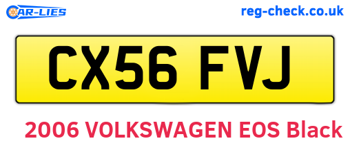 CX56FVJ are the vehicle registration plates.