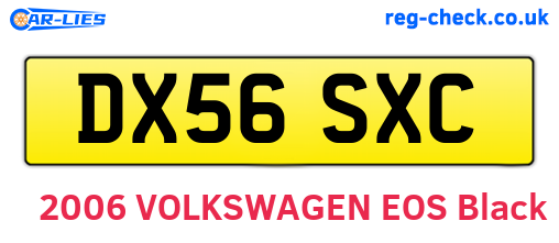 DX56SXC are the vehicle registration plates.