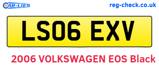 LS06EXV are the vehicle registration plates.