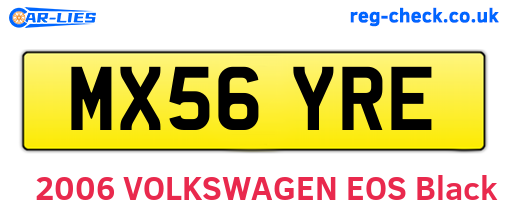 MX56YRE are the vehicle registration plates.