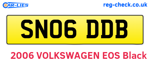 SN06DDB are the vehicle registration plates.
