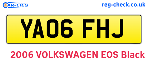 YA06FHJ are the vehicle registration plates.