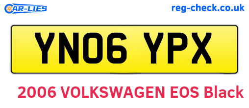 YN06YPX are the vehicle registration plates.
