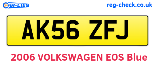 AK56ZFJ are the vehicle registration plates.