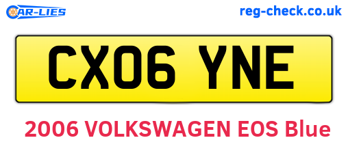 CX06YNE are the vehicle registration plates.