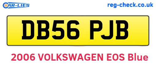 DB56PJB are the vehicle registration plates.