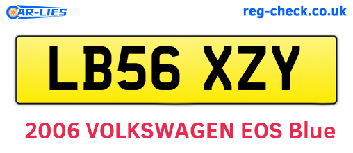 LB56XZY are the vehicle registration plates.