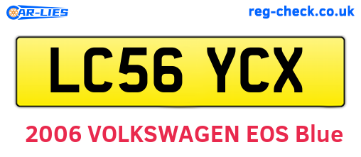 LC56YCX are the vehicle registration plates.