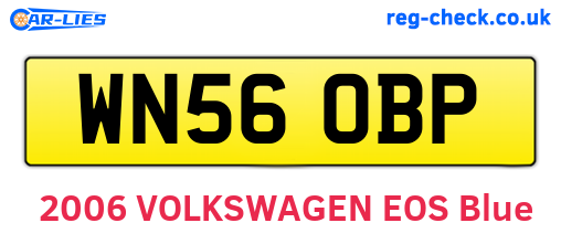 WN56OBP are the vehicle registration plates.