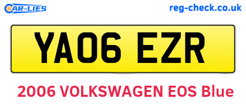 YA06EZR are the vehicle registration plates.