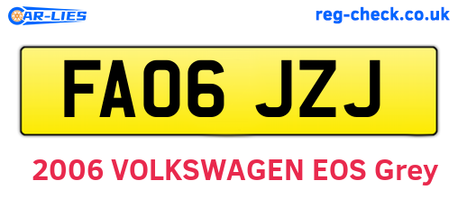 FA06JZJ are the vehicle registration plates.