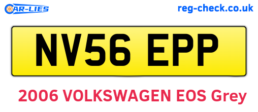 NV56EPP are the vehicle registration plates.