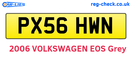 PX56HWN are the vehicle registration plates.