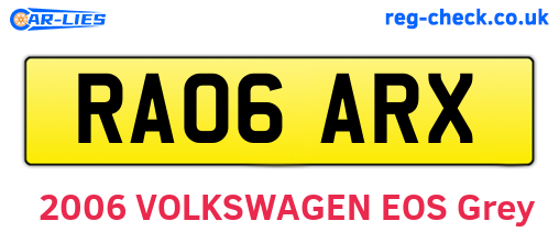 RA06ARX are the vehicle registration plates.