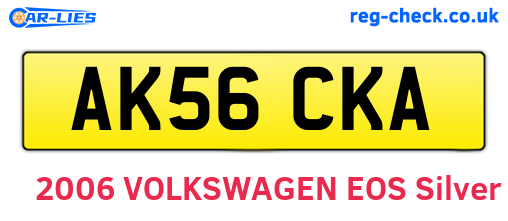 AK56CKA are the vehicle registration plates.