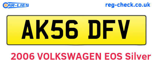 AK56DFV are the vehicle registration plates.