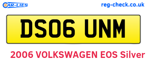 DS06UNM are the vehicle registration plates.