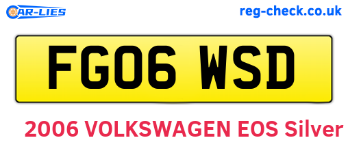 FG06WSD are the vehicle registration plates.