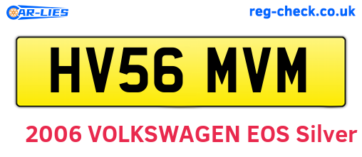 HV56MVM are the vehicle registration plates.