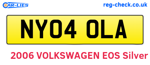 NY04OLA are the vehicle registration plates.
