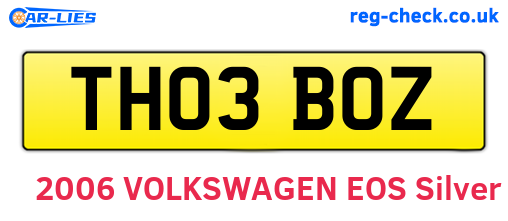 TH03BOZ are the vehicle registration plates.