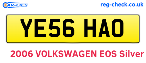 YE56HAO are the vehicle registration plates.
