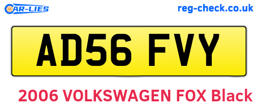 AD56FVY are the vehicle registration plates.