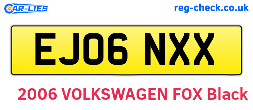 EJ06NXX are the vehicle registration plates.