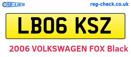 LB06KSZ are the vehicle registration plates.
