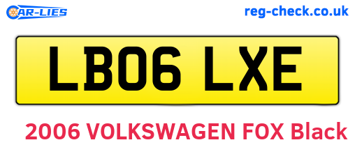 LB06LXE are the vehicle registration plates.