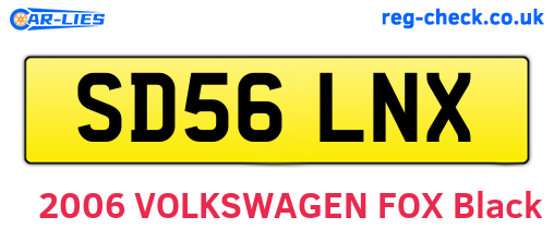 SD56LNX are the vehicle registration plates.