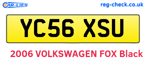 YC56XSU are the vehicle registration plates.