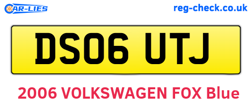 DS06UTJ are the vehicle registration plates.