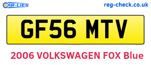 GF56MTV are the vehicle registration plates.