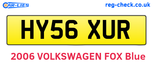 HY56XUR are the vehicle registration plates.