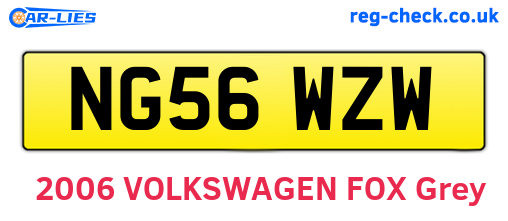 NG56WZW are the vehicle registration plates.
